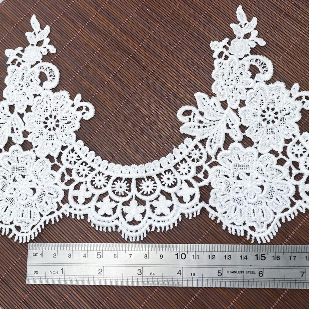 Water Soluble White Embroidered Polyester Lolita Polyester Lace, Curtain Clothing Accessories