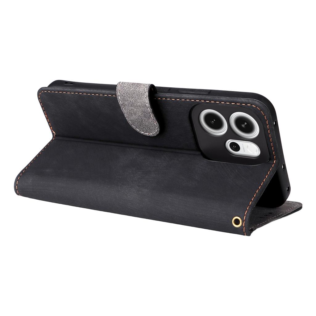 For Oppo Reno14 F 5G Case Wallet RFID Blocking PU Leather Phone Cover Stand with Strap