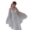 Pearls Accented Wedding Veils Cape Breathable Tulle Bridal Accessory For Ceremony Dinner Party Secure Fit Comfortable Lightweight Wear