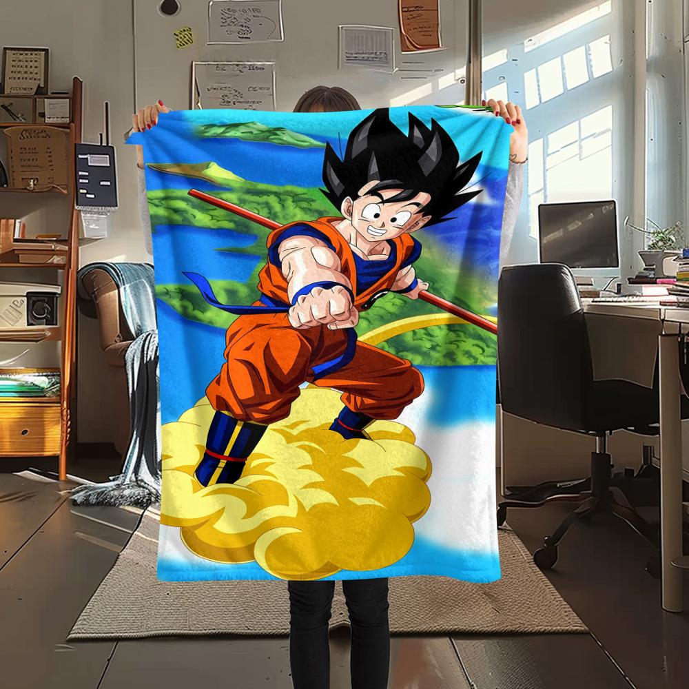 Coperta in Flanella con Stampa Personaggi Dragon Ball, Alta qualità Confortevole per Tutte le Stagioni, Arredamento per la Casa, Calore e Comfort, Perfetta per Regali di Natale
