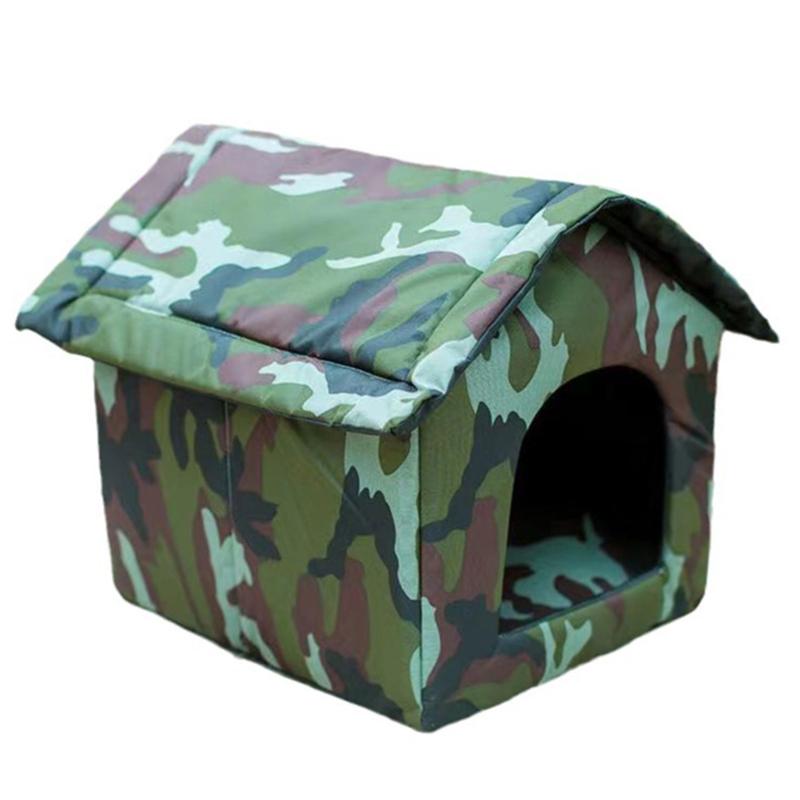 

Уличный домик для кошек Водонепроницаемое укрытие для питомцев Зимний теплый домик-пещера для питомцев Кошачьи спальные места Палатка для маленькой собаки Щенка Принадлежности S-33x33x33cm камуфляжный