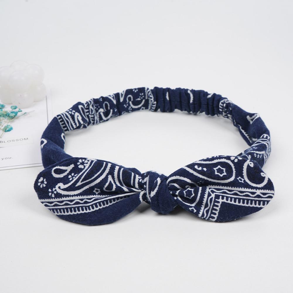 

Bohemian Elastic Headbands, Soft Breathable Wide Edge Hair Bands for Girls темно-синього кольору