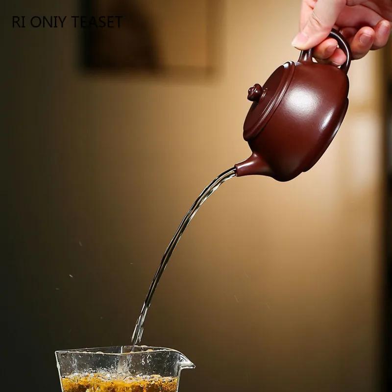 200ml Chinesische Yixing Lila Ton Teekanne Haushalt Handgemachte Stein Schaufel Teekanne Schönheit Tee-Infusor Kessel Zisha Teegeschirr Geschenke