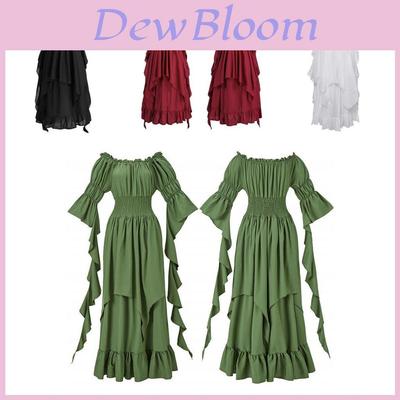 Elegant Victorian Dress Gothic Witch Costume For Women Medieval Wedding Attire