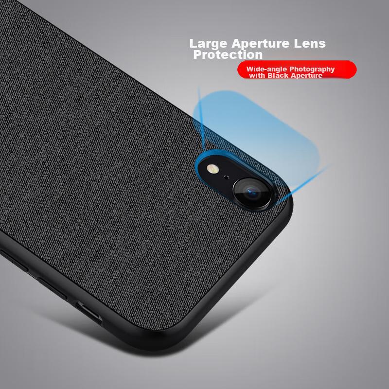 ESCASE IPhone XR Phone Case, Apple XR Outer, XR Protective Cover, Creative Full Edge Protection Anti-Drop Leather Back Cover, ES-19 Deep Black