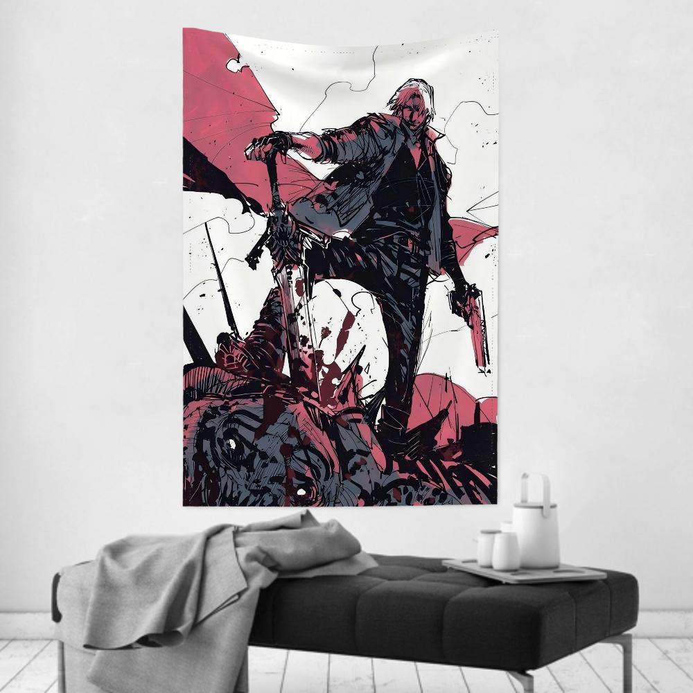 

Game DDevil May Cry Tapestry Room Decor Wall Cloth Party Hanging Background Room Decor Baby Room 74x94cm(29x37in)