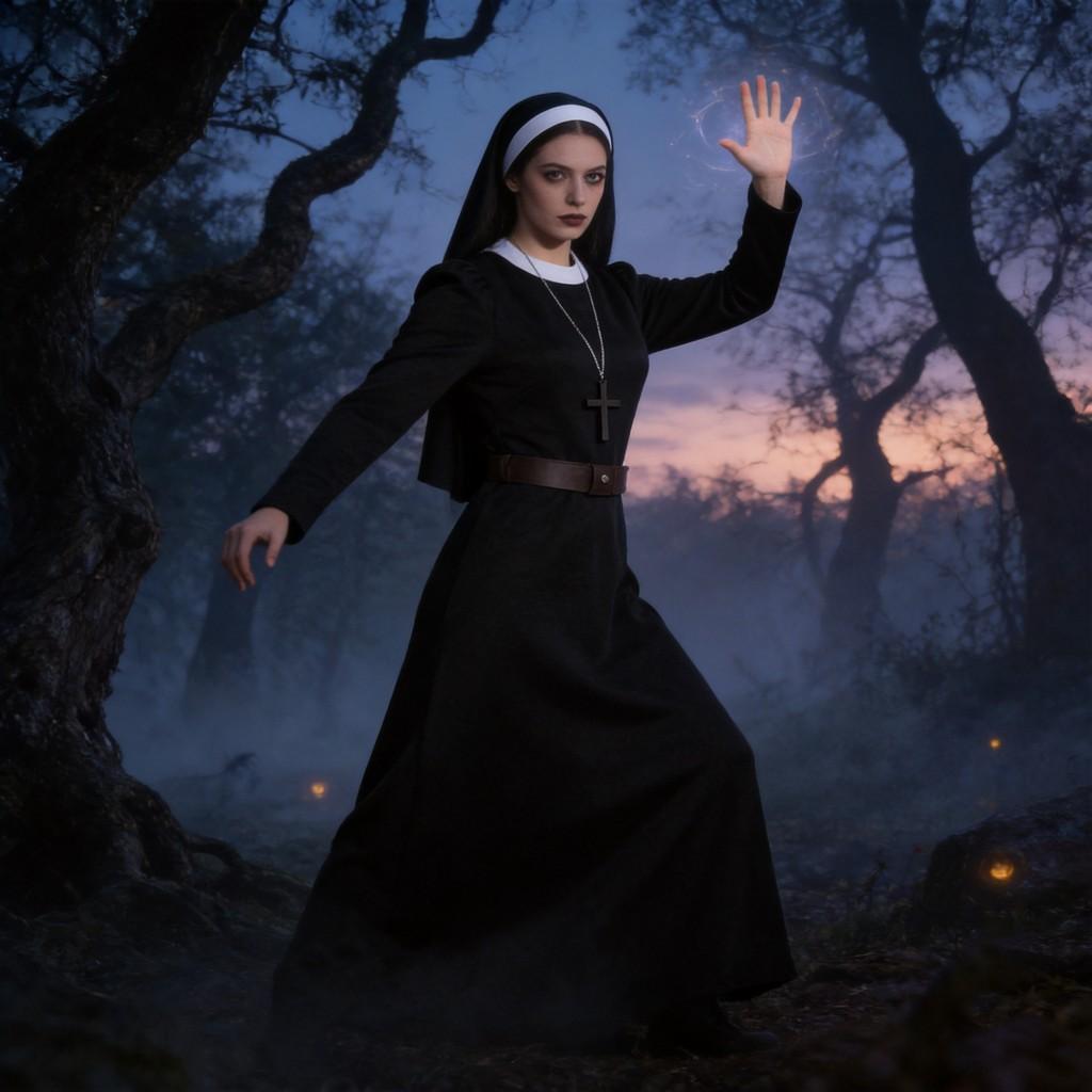 The Nun 2 Cosplay Costume For Halloween With Polyester Dress For Stage Performance
