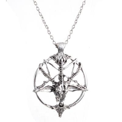 Collier avec pendentif tête de chèvre et pentagramme pour homme et femme, bijou tendance vintage