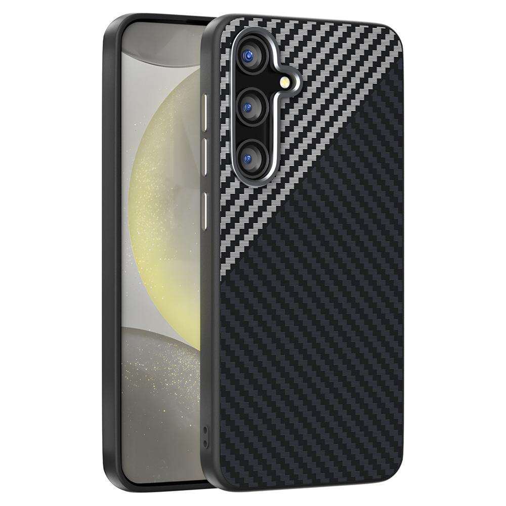 ABEEL Für Samsung Galaxy S25 FE Hülle Kompatibel mit MagSafe Rückseite mit Kohlefasertextur