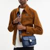 Coach 19 Magnetic Snap Multifunctional Pocket, Artificial Leather and Cowhide Leather, Crossbody Bag, Small Size, Women's Blue