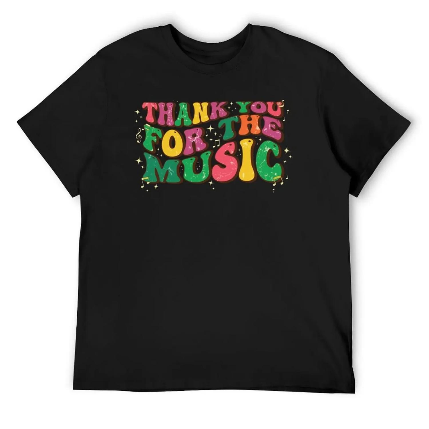 

Thank You For The Music T-Shirt man clothes quick-drying blue archive luxury clothes men XXXXXL чорний
