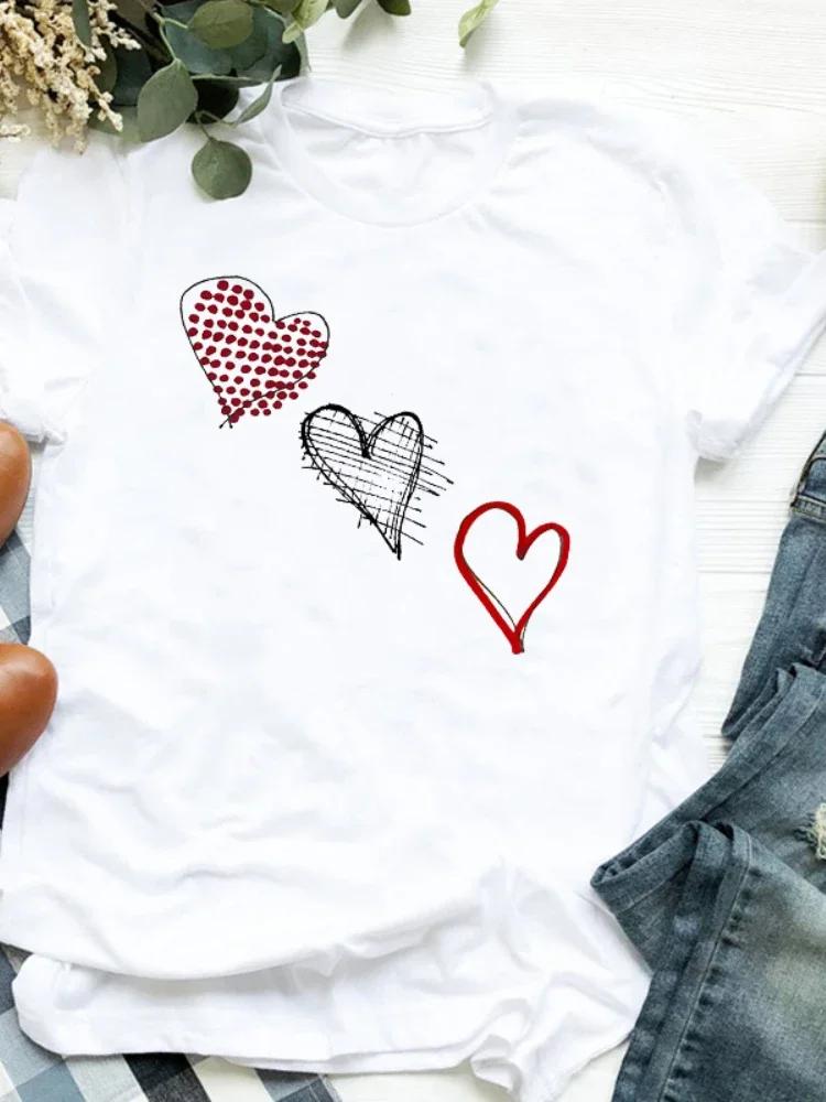 

Женская футболка с принтом в виде сердца и масла, женская свободная футболка с коротким рукавом, женские топы, одежда, графическая футболка XXXL