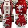 Christmas Table Runner Linen Creative Snowman Print Holiday Table Decorations Tablecloth