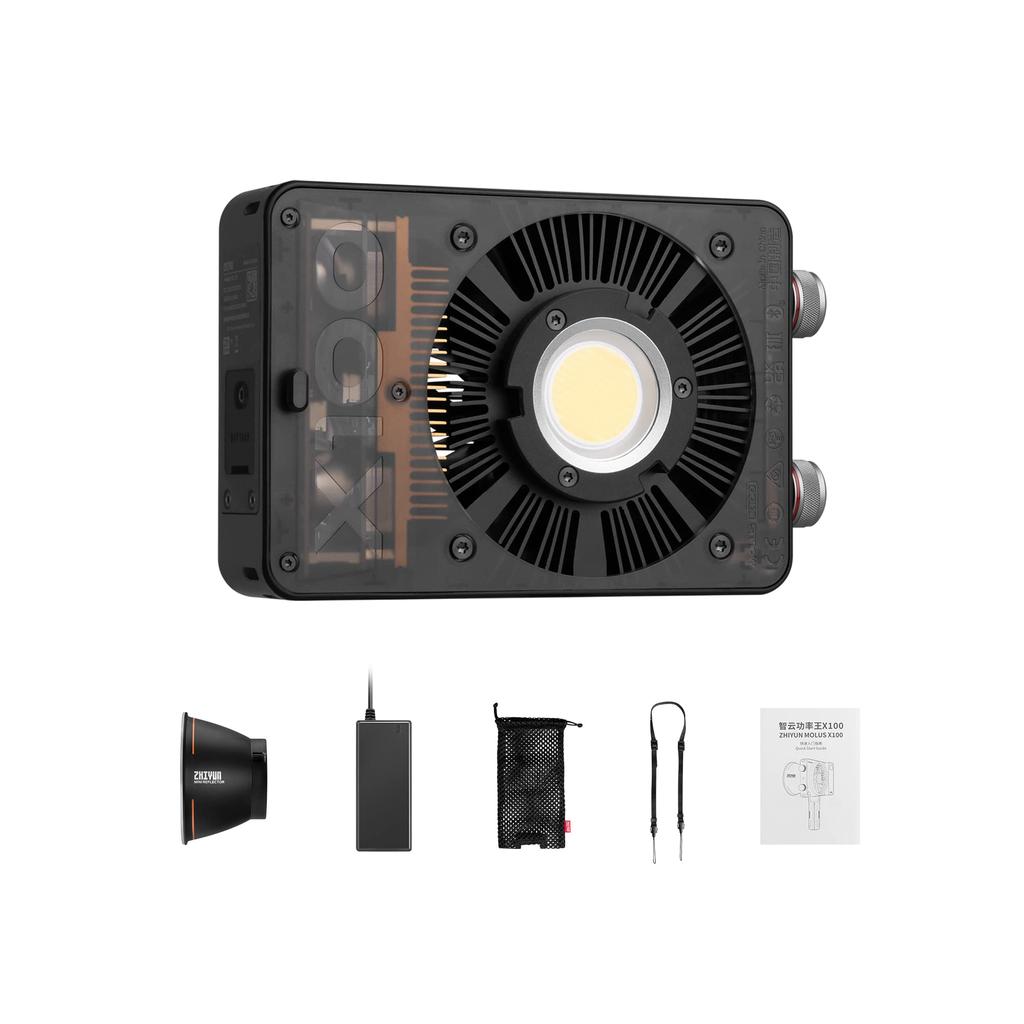 Flagship ZHIYUN MOLUS X100 LED Video CRI TLCI Brightness Control via Bluetooth and Warranty [Official Store] Light, 100W, 2700K-6500K, 95+, 97+, App,