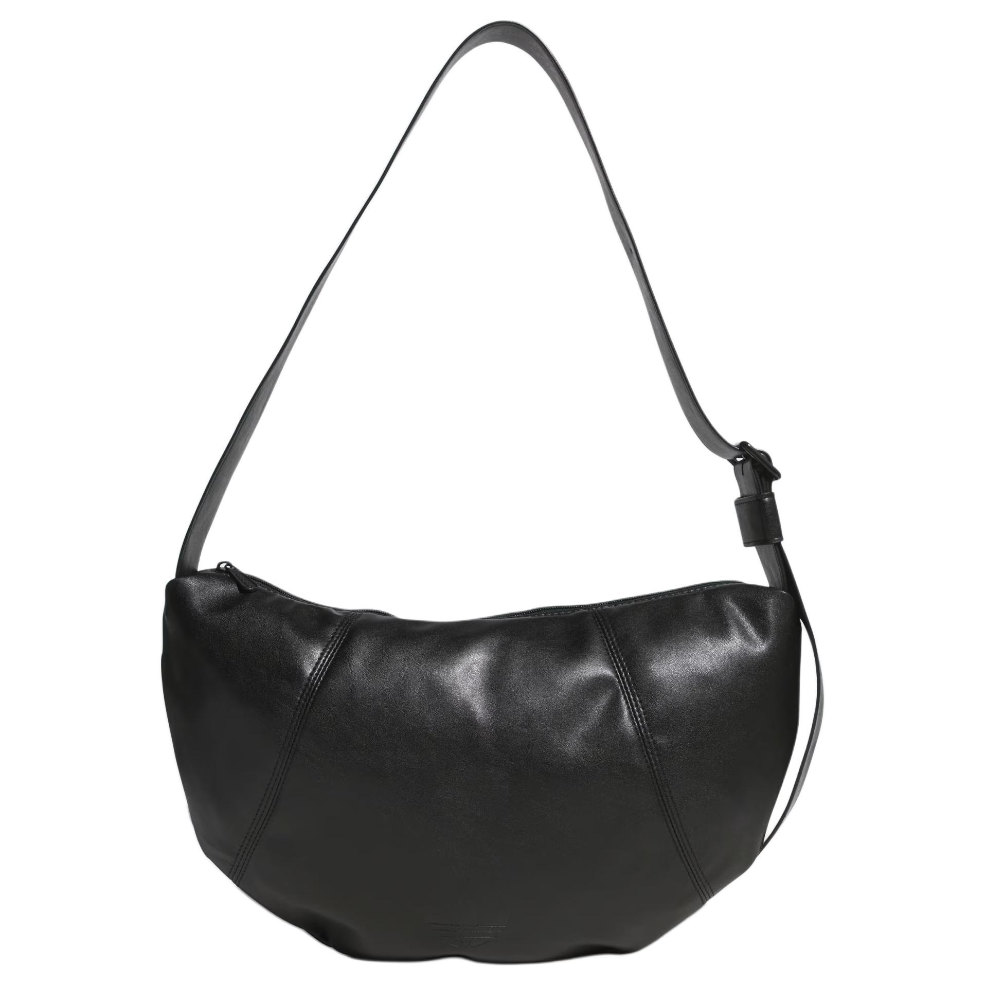 Adidas Originals Adjustable Shoulder Strap Zipper Closure Nylon Hobo Bag Women bags Black KQ5548 Black