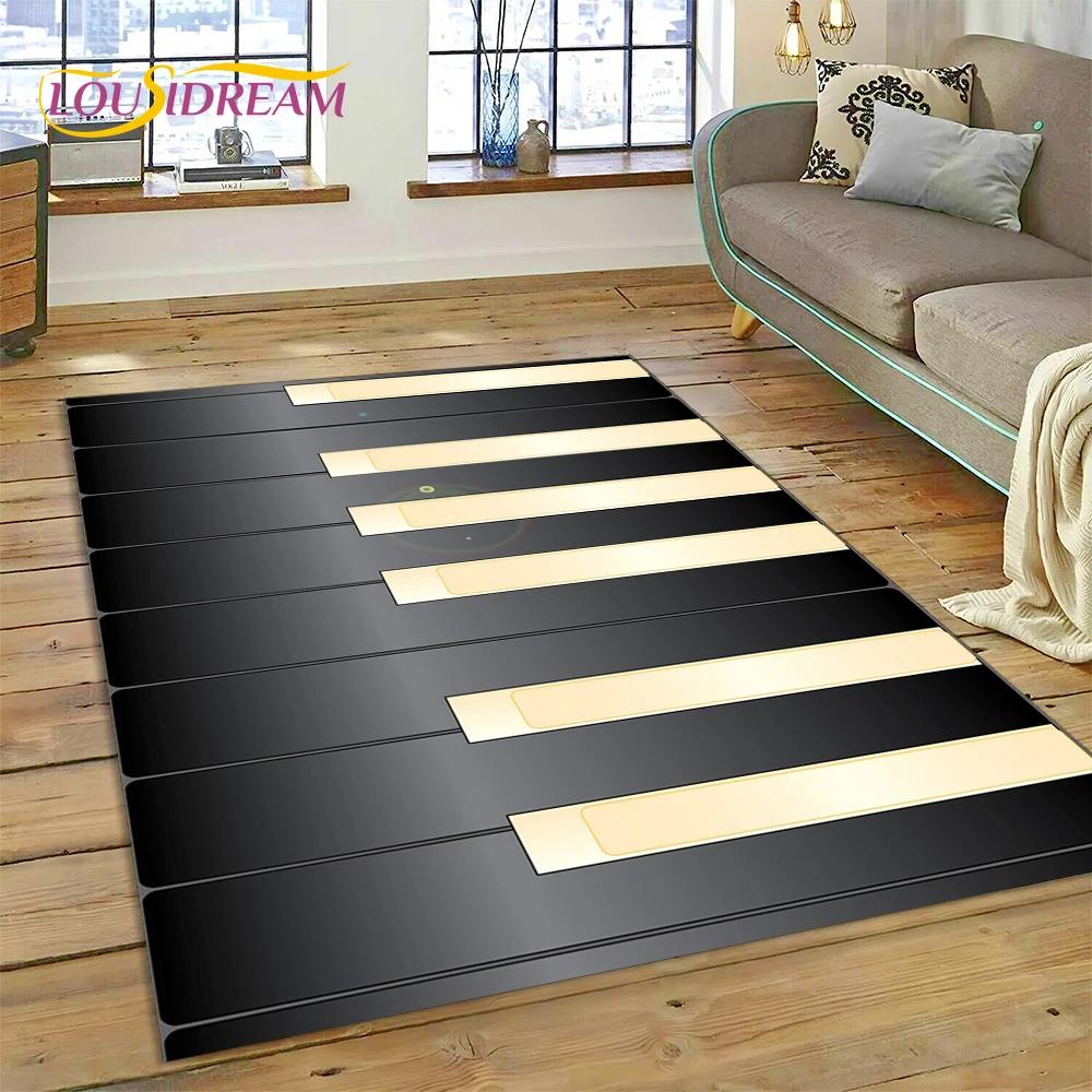 3D Dream Piano Key Music Instrument Cartoon Area Rug Duży, Dywan do Domu Salon Sofa Wycieraczka Dekoracja, Dziecięca Mata Antypoślizgowa Podłogowa