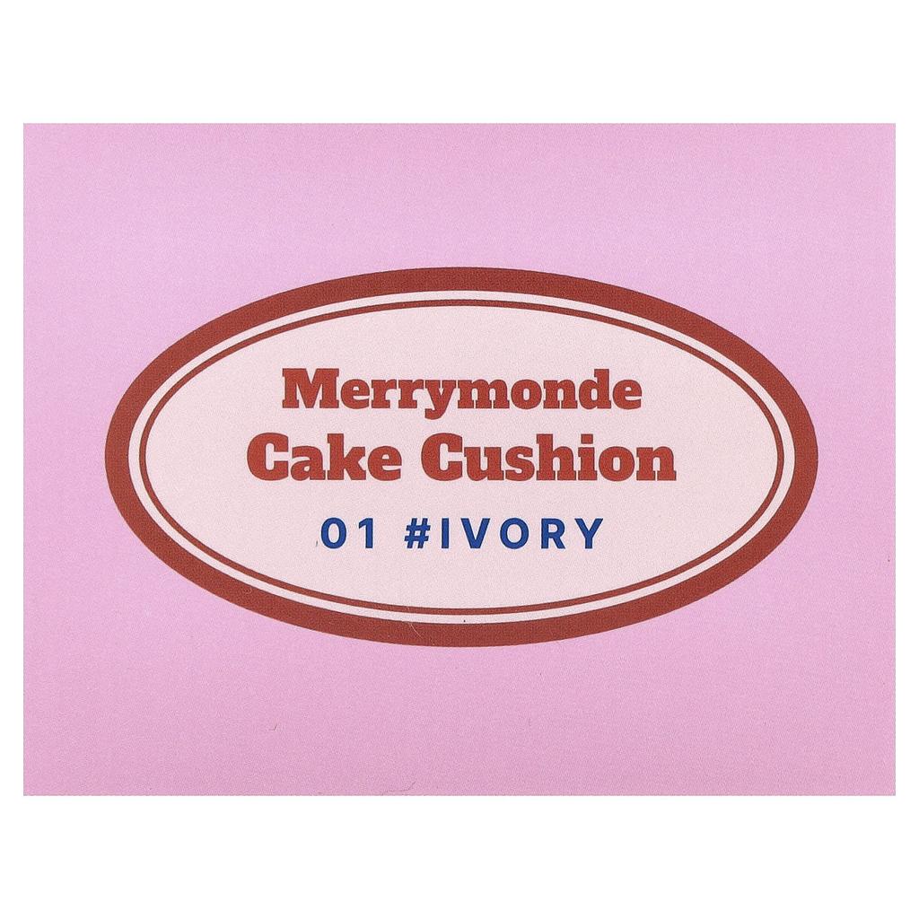 Merrymonde Cake Cushion, SPF 40, PA++, 01 Ivory, 2 pcs, 11g each