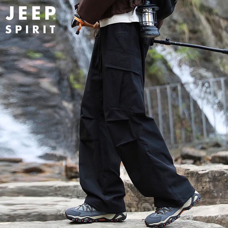 JEEP SPIRIT Men's Fall/Winter Loose Fit Cargo Hiking & Casual Pants
