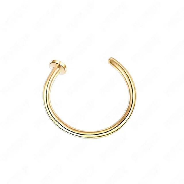 ASTM F136 Titanium D Shaped Nose Piercing Implant Grade Titanium Gothic Pierced Nose Ring 18G 20G Classic Piercing Body Jewelry