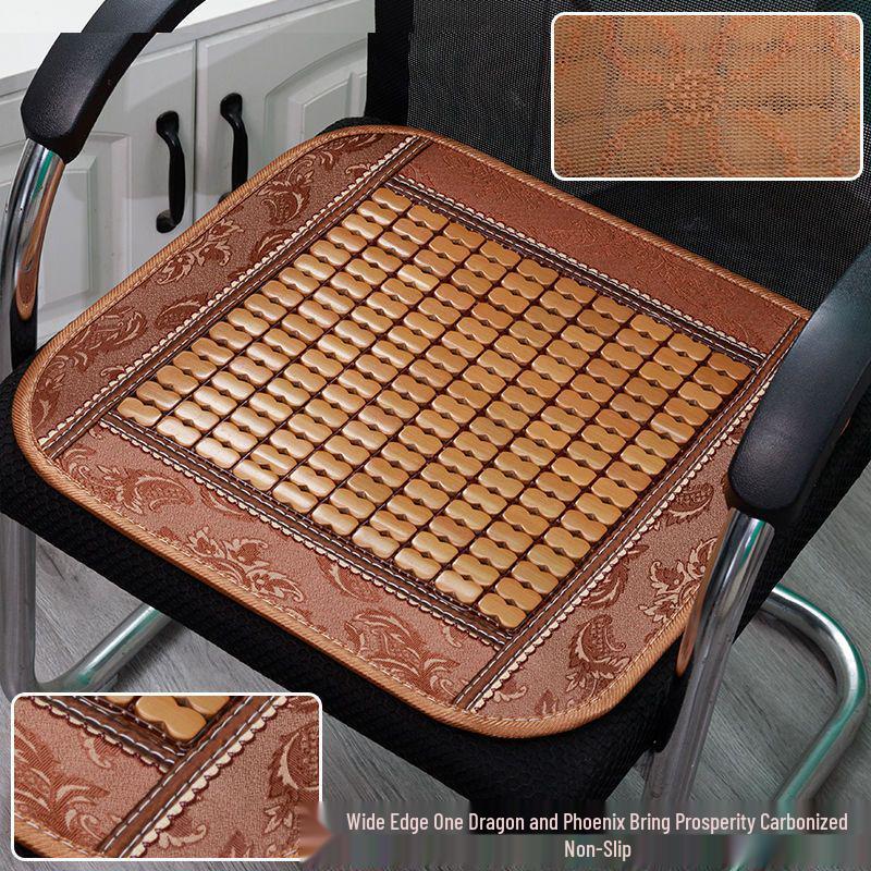 Summer Bamboo Cooling Chair Pad - Breathable, Non-Slip Cushion for Office, Dining, Car, and Students