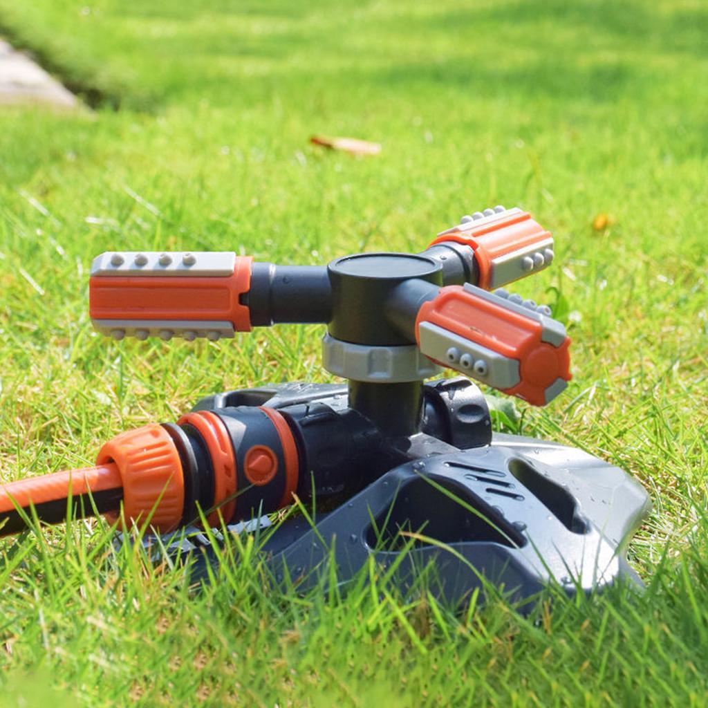 360 Grad Drehbarer Gartensprenger Einstellbarer 3-Arm Rasensprenger Bewässerungssystem Outdoor Garten