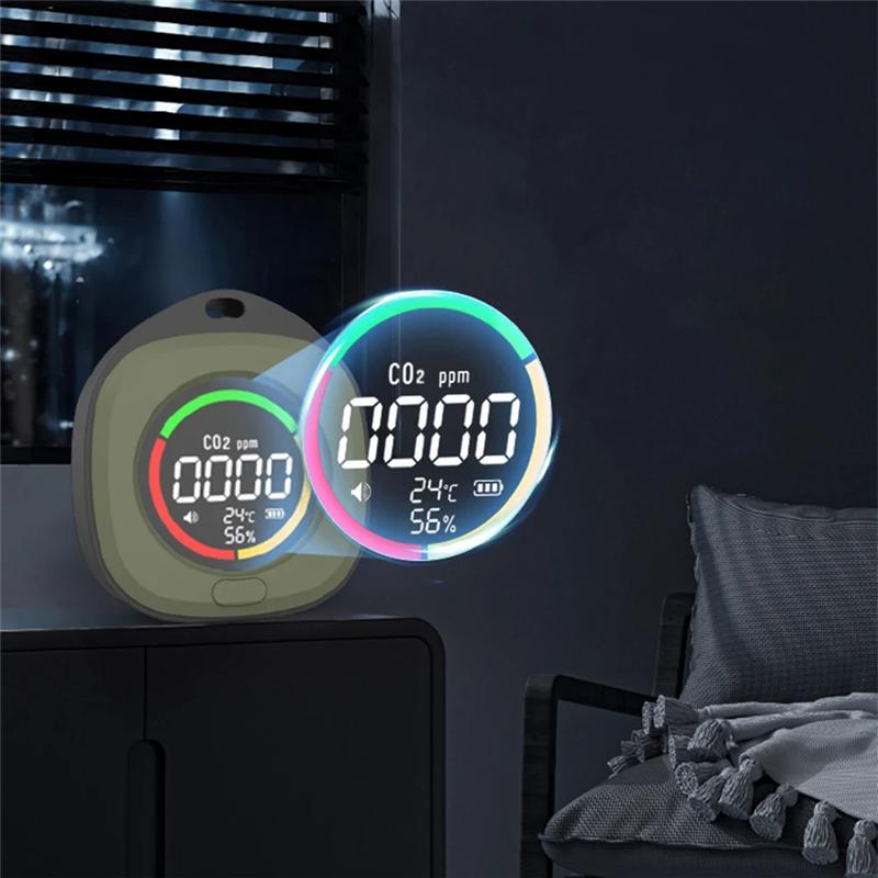 -MEOF 4 In 1 CO CO2 Detector Alarm Temp Humidity Sensor HD LCD Display CO CO2 Temperature Humidity Detector For Indoor Outdoor