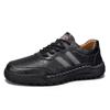 Men's Leather Casual Shoes Lace Up Sneakers