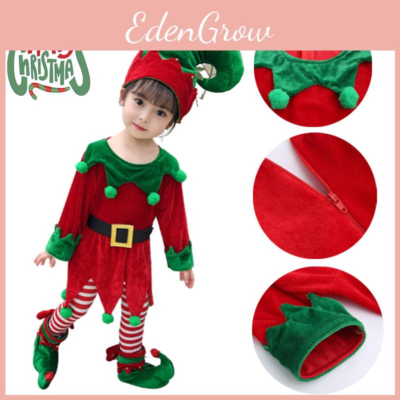 Stunning Christmas Elf Toddler Cosplay Costume With Shoes Stockings