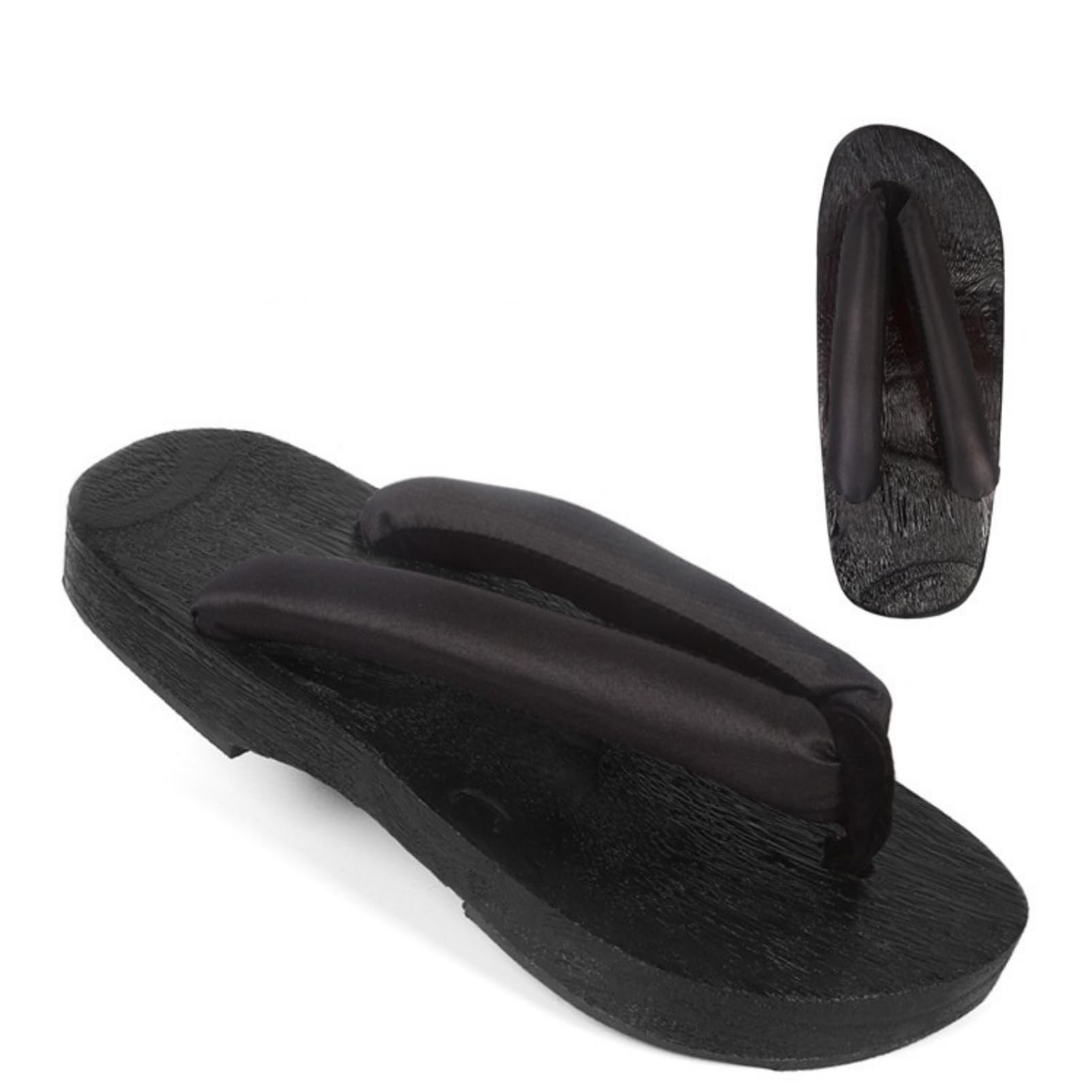 

COZENTA Geta Sandals, Black, Thick Sole, Thong, for Yukata, Traditional Japanese Clothing, Cosplay, Summer Festivals, Adults, Stylish (Black, 24-25cm)
