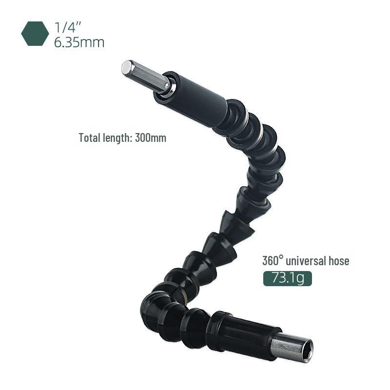 Yunbei 300mm Flexible Black Hose with Silver Corner Tool and Ten-Hole 25mm Bit Set