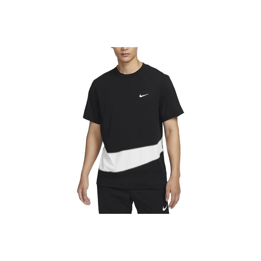 Nike T Shirts Men's Black/White Crew Neck Moderate Straight Fit FB8580-010