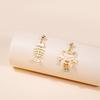 Cute Girl Long Earrings Cartoon Flower Bee Animal Stud Earrings Ocean Wind Vacation Earrings