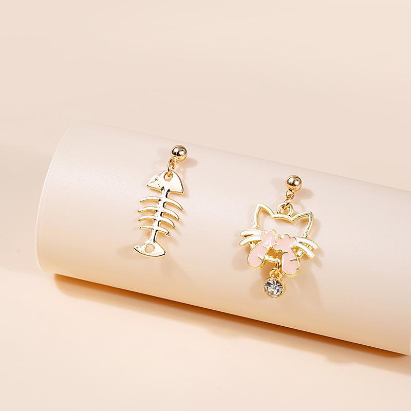 Cute Girl Long Earrings Cartoon Flower Bee Animal Stud Earrings Ocean Wind Vacation Earrings