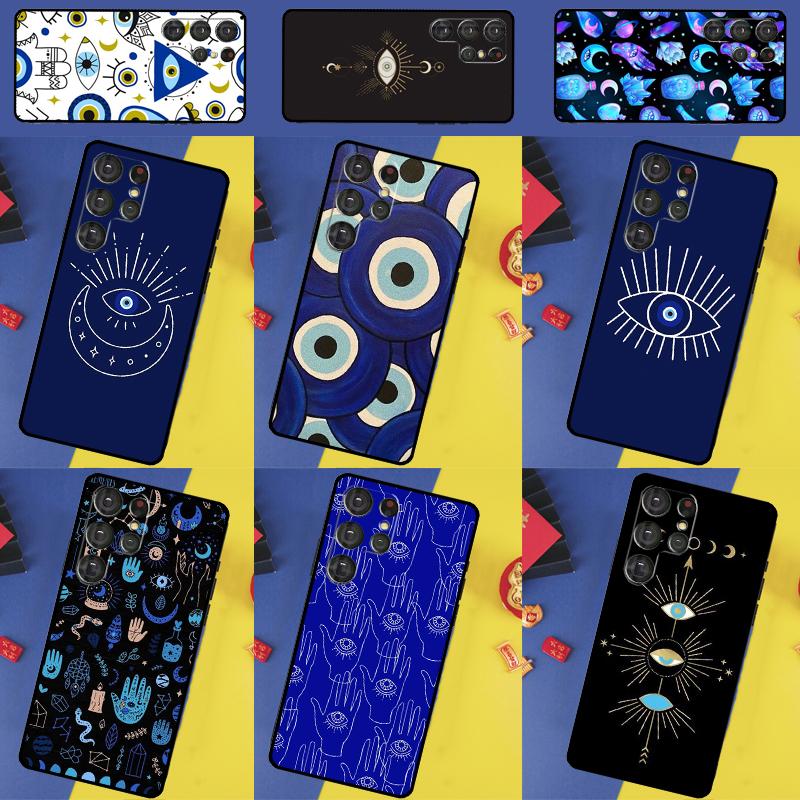 Blue Evil Eye Phone Case For Samsung Galaxy S24 Ultra S9 S10 S20 S21 S22 Plus S23 FE S25 Ultra Back Cover