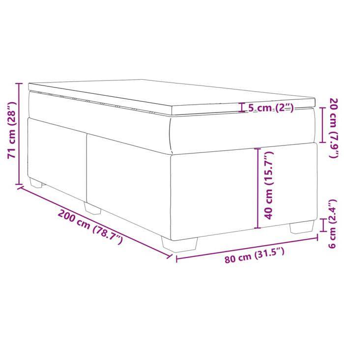 VidaXL Slat Bed Base with Mattress Light Grey 80x200 Cm Fabric, Bed, Platform Bed, Panel Bed, Furniture of 3285088