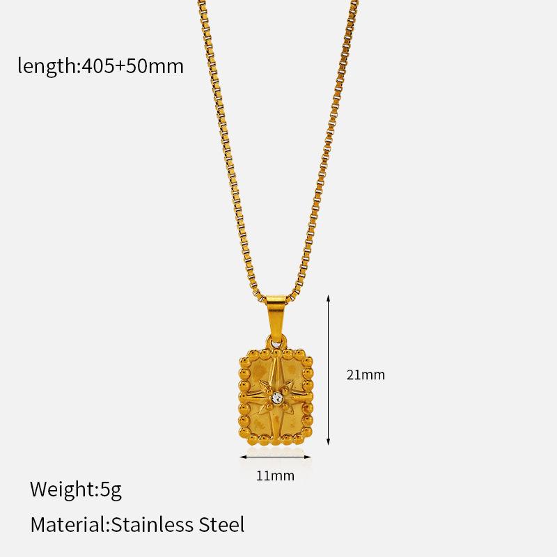 Ins Style Stainless Steel Necklace For Women, Luxury Premium Star Moon 18K Gold Titanium Steel Clavicle Chain 1