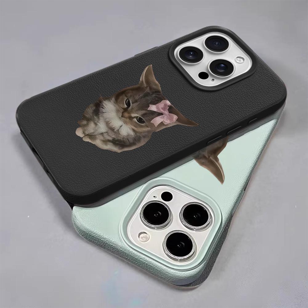 Bowtie Cat  Phone Case For IPhone 17 16 15 Plus 11 13 12 14 Pro Max 16e 17 Air Soft  Silicone Cover Shockproof Cases
