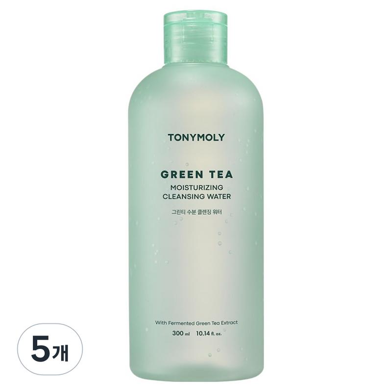 Tony Moly Green Tea Moisture Cleansing Water, 300ml, 5 Pcs