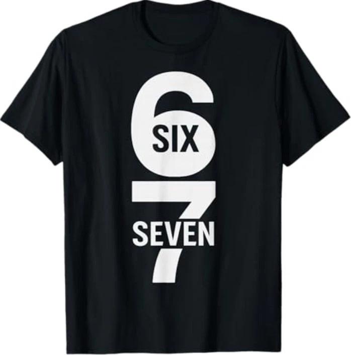 Забавный дизайн мема Six Seven 6 7 Футболка 6 7 XL