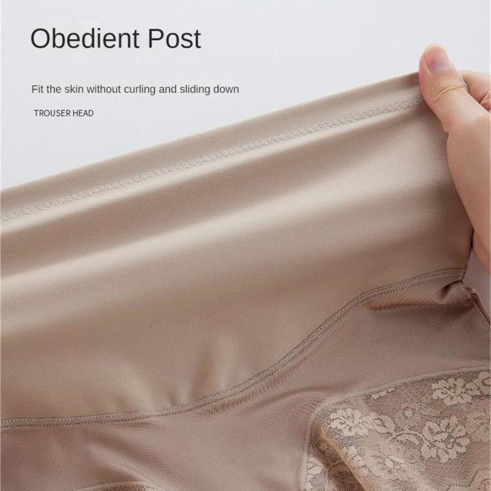 Breathable Seamless Tummy Control Panties Lace Trim Body Shaper Underwear  Women Wear