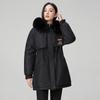 Coat for Women Winter Fleece Thickened Plush Large Fur Collar Windbreaker Waterproof Casual Down Jacket