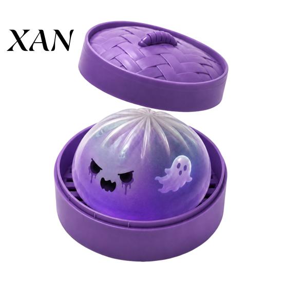 Relaxation Hand Toy Halloween Dumpling Stress Relief Toy, Pumpkin Ghost Steamed Bun Squeeze Reliever Sensory Ball Fidget Party Favors Anxiety