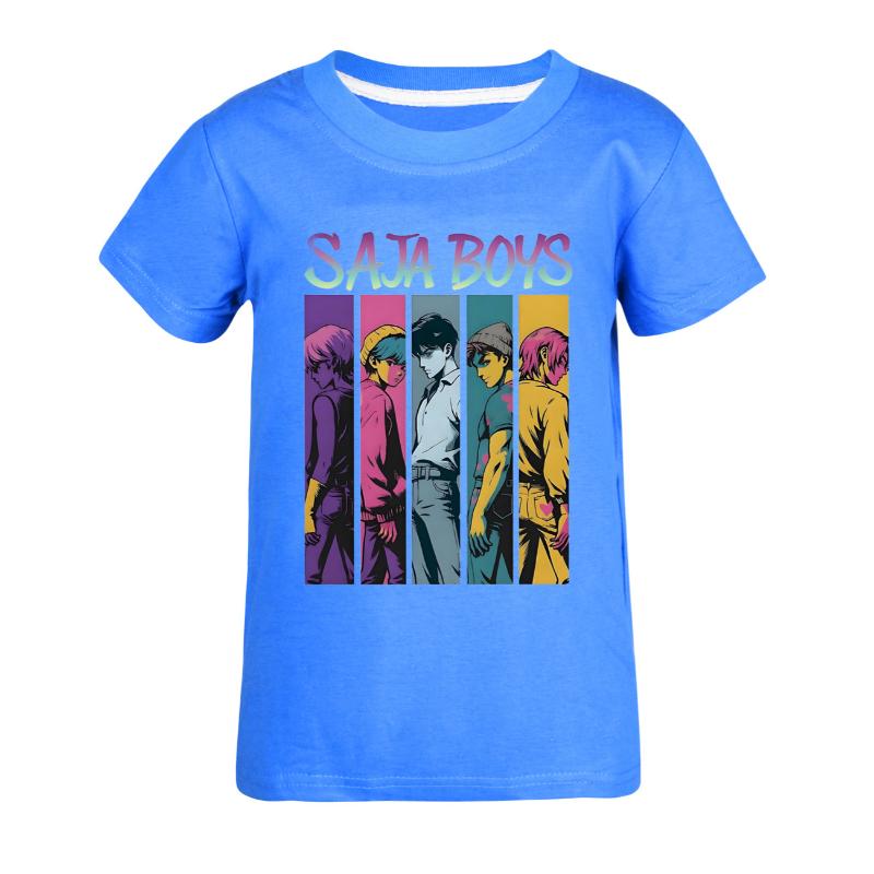 KPOP Dämonenjäger Kinder Anime SAJABOYs T-Shirt Cartoon Kurzarm Sommer Kinder KinderT-Shirt Jungen Mädchen Cartoon Kleidung