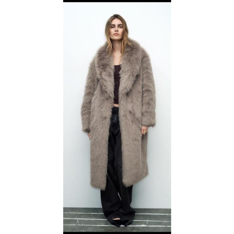 

Новая шуба из искусственного меха, удлиненная, с воротником цвета зеленого фрукта, модная шуба из лисьего меха, пуф XXL хаки