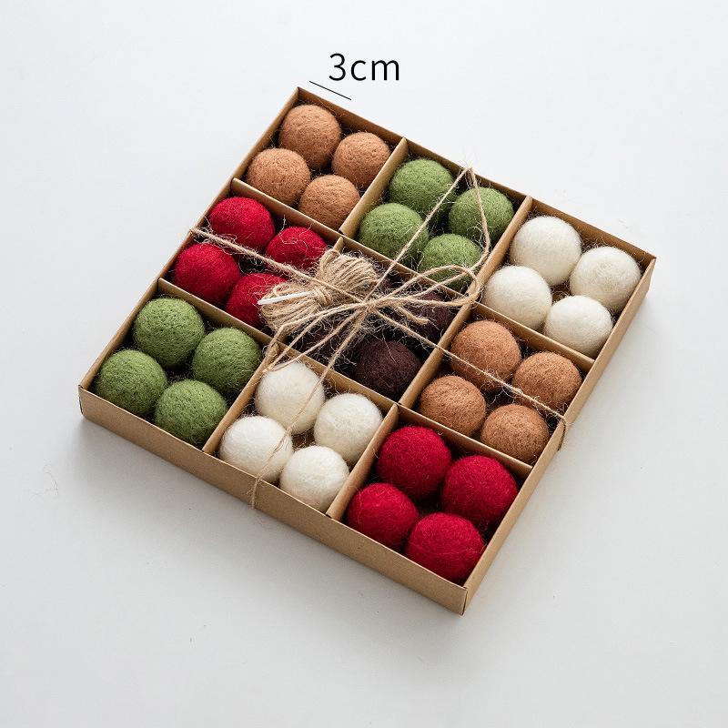 36pc/set Christmas Felt Wool Hanging Decoration Balls Charms Christmas Balls Christmas Tree Small Hangings Christmas Decoration