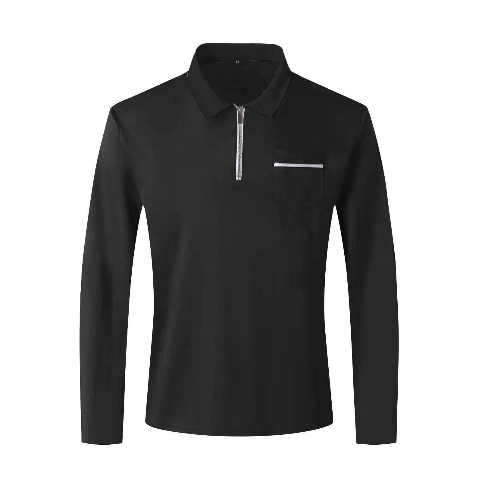 Мужская рубашка с длинным рукавом и застежкой-молнией с лацканами — фото 5