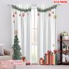 2 Stück 2D-Ebene Druck Vorhänge & Fensterdekoration Weihnachtsbaum Geschenk Girlanden Ornamente (2) Vielseitig 100% Polyester (ohne