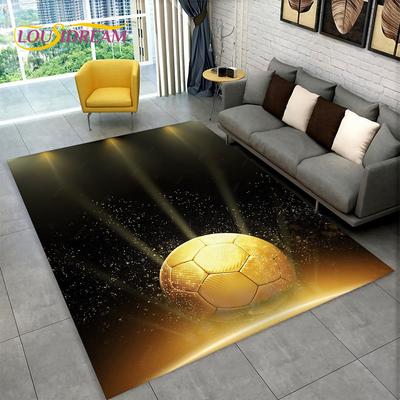 Alfombra de dibujos animados de campo de fútbol 3D, alfombra para sala de estar, dormitorio, sofá, sala de juegos, decoración de felpudo, alfombra antideslizante para niños