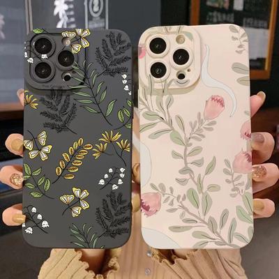Abstract Plants Silicone Soft Phone Case For  Mi 14 13 12 12T 13T Pro 11 Lite NE Poco F5 X5 X3 M6 Pro 4G Shockproof Cover