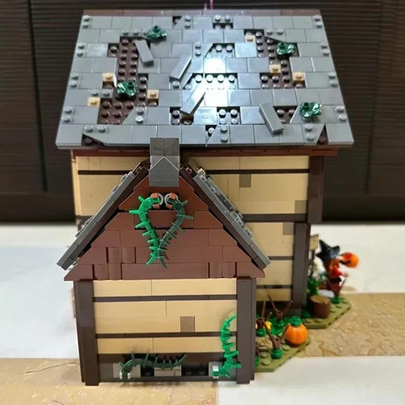 MOC Street View Modell Halloween Hocus Pocused Hexe Sanderson Haus Gebäude Schwesterhaus Bausteine Ziegel Festival Party Geschenke